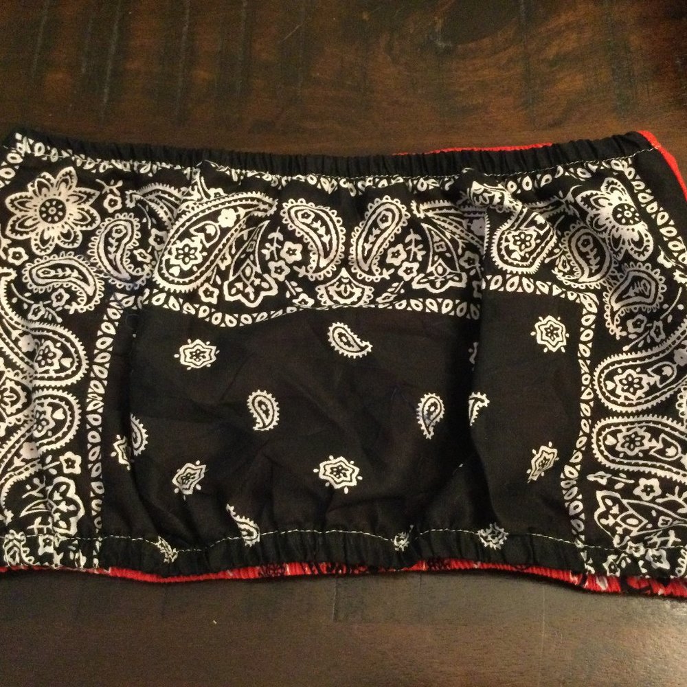 BANDEAU Top Festival 2 SIDED Bandana RED & Black